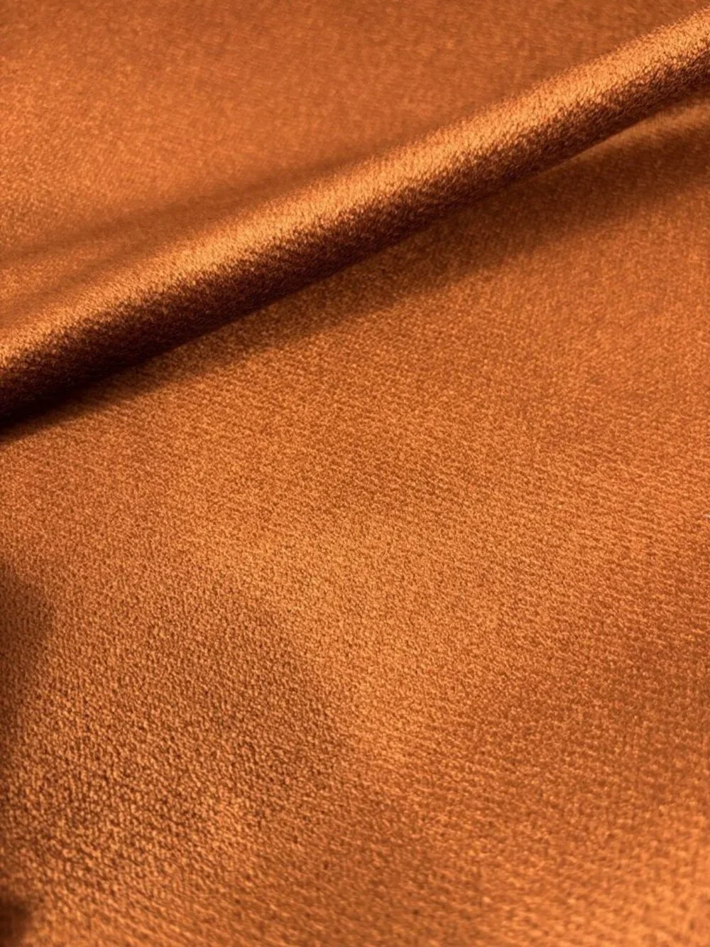 VALLEY FORGE Kat Teddy Rust Orange Bouclé Velvet Upholstery Fabric 45 Yards